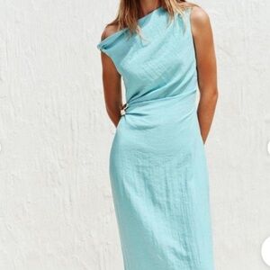 Zara Light Blue Asymmetrical Dress